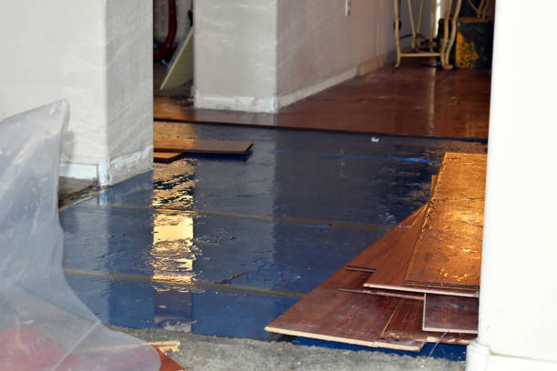 Professional Water Damage Restoration technician working in Linden, CA